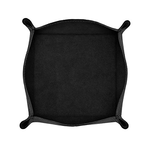 Maruse Ablageschale mit Handnähten 100% Vollnarbiges leder - Von fachkundigen Handwerkern in Italien von Hand gearbeitet - und Wildleder-Interieur Schwarz von Maruse