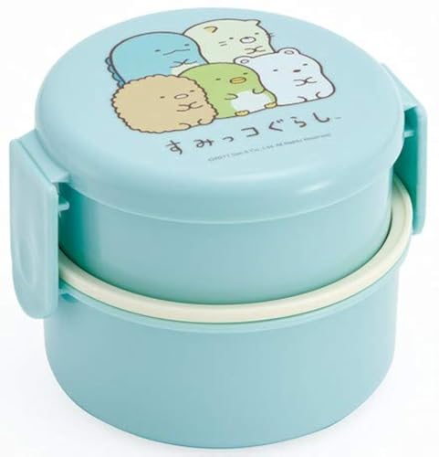 Skater Sumikko Gurashi Standard-Bento-Lunchbox, rund, 2-stufig, blau, hergestellt in Japan, ONWR1 von Marushin
