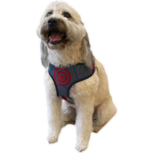 Marvel Comics Spiderman Hundegeschirr, Best Avengers Infinity War Geschirr für alle Hunde, Large, Captain America von Marvel