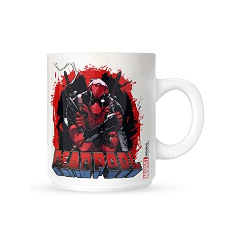 Marvel Comics DC Universe Deadpool Smoking Gun 11oz/315ml Kaffeetassen, Mehrfarbig, 7.9x11x9.3 cm von Marvel Comics