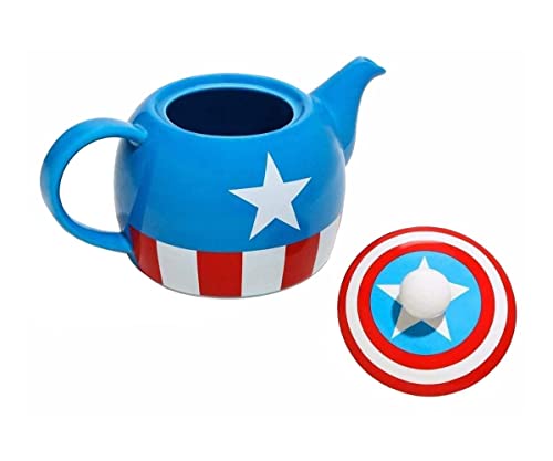 Funko MV03407 MARVEL Teapot: I Am Captain America, Ceramic, Blue, 14 x 9.5 x 13.3 cm von Marvel