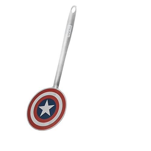 Funko MV04033 MARVEL Spatula: Metal: Coloured Captain America Shield, Stainless Steel, Grey, 32.3 x 11.5 x 5 cm von Marvel