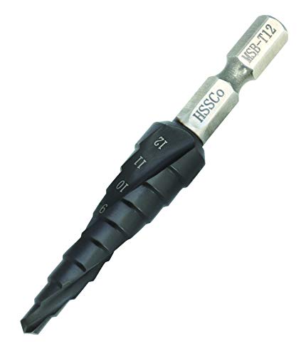 Marvel - MSB-T12 Titan-Nitrid-Aluminiumbeschichteter Stufenbohrerkörper: 7 cm tiefer Korpus: 1,2 cm hoch, Korpus: 1,2 cm breit von Marvel