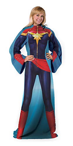 Marvel Kuschelige Überwurfdecke mit Ärmeln, für Erwachsene (122 x 180 cm), Mighty Captain von Northwest