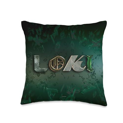 Marvel Studios Loki Series Logo Throw Pillow, 16x16, Multicolor von Marvel