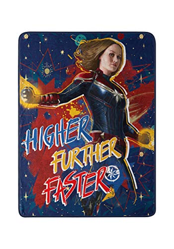 Marvel's Captain Marvel, "Higher, Further, Faster" Micro Raschel Throw Blanket, 46" x 60", Multi Color von Northwest