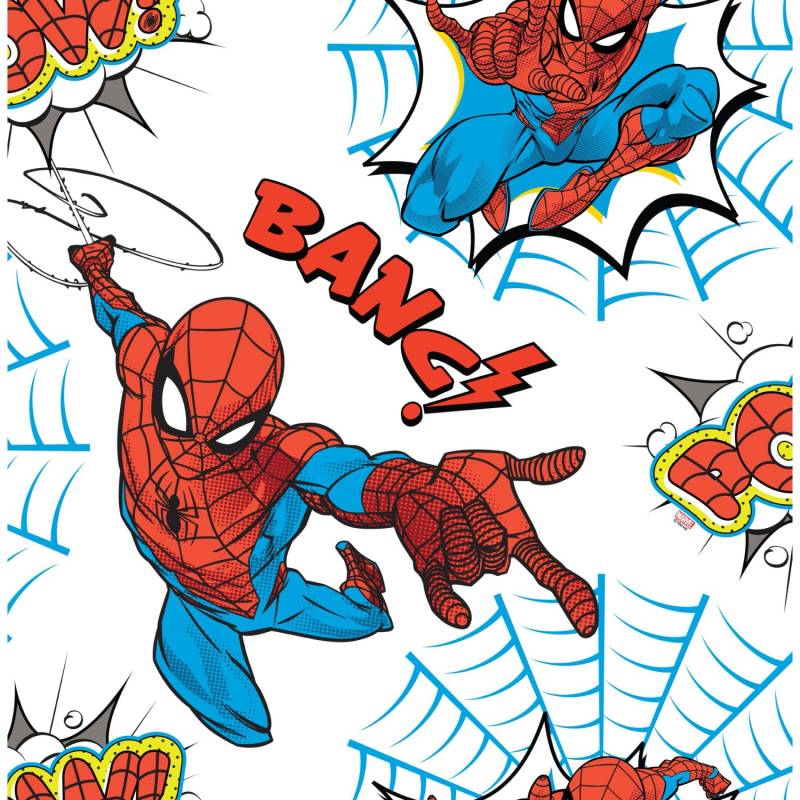 Papiertapete Marvel Spiderman Pow Blau-Weiß von Marvel