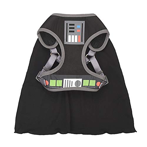 Star Wars Darth Vader Cosplay Hundegeschirr für Kleine Hunde, Klein (S) | Schwarz, No Pull Hundegeschirr mit Kapuze von Marvel