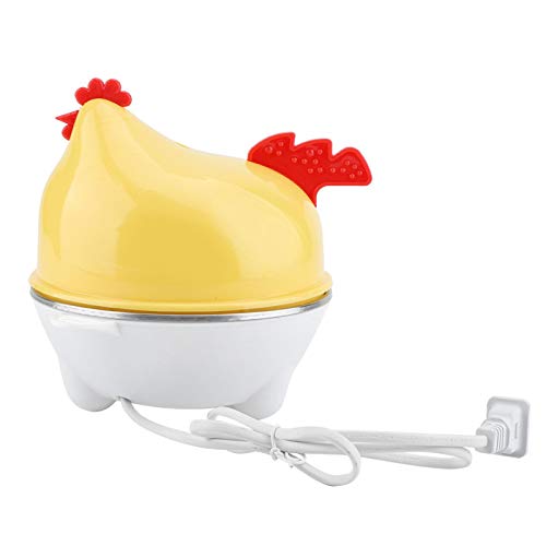 Eierkocher，Multifunktionaler elektrischer Eierkocher mit Kükenmuster Frühstückskocher Küchenwerkzeug mit der Edelstahl-Dämpfplatte Gelb 220V (15 * 16cm) von Marvellous