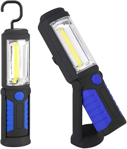 LED-Handtaschenlampen, wiederaufladbare LED-Arbeitsleuchte Mehrzweck-Taschenlampe mit Magnetständer, klappbarer LED-Arbeitsleuchte, für Heimarbeit(Blau) von Marvellous