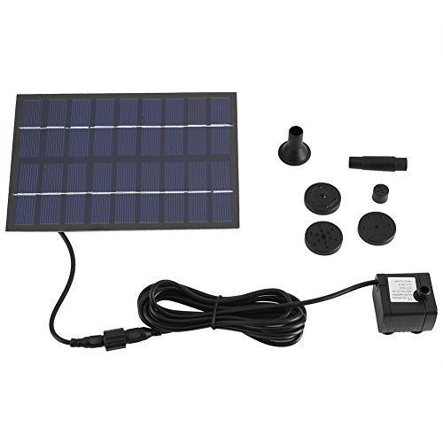 Solar-Brunnenpumpe, 9V 1,8W 200L/h PET-Solarpanel Angetriebene Wasserbrunnenpumpe Aquarium Teich Pool Hausgarten-Bewässerungs-Kit, für Springbrunnenteich von Marvellous