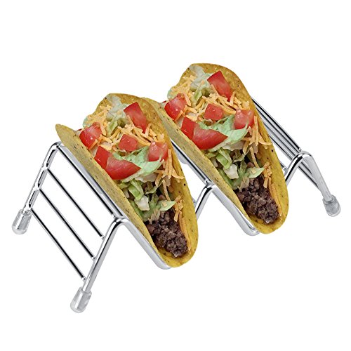 Taco-Halter, 1 STÜCK Edelstahl Wellenform Mexikanischer Taco-Halter-Ausstellungsstand, Silber Shell Rack für Home Restaurant Home(2-3 Slot Rack) von Marvellous