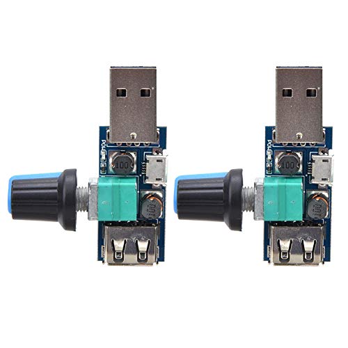 USB-Lüfterdrehzahlregler, 2 Stück DC4~12V 5W Mini-USB-Lüfterdrehzahlregler Lüfterdrehzahlregler mit Drehzahlregler für Büro zu Hause von Marvellous