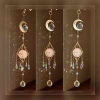 Big Hanging Suncatcher Brass Messing Gold Sun Catching Pendant Rainbow Sonnenfänger Aufhänger Huge Rose Quartz Angel Aura Crystal Ball Stone von MarvelousMaCreations