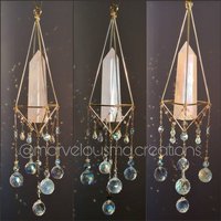 Big Hanging Suncatcher Brass Messing Gold Sun Catching Pendant Rainbow Sonnenfänger Aufhänger Huge Rose Quartz Aura Crystal Point Wand Stone von MarvelousMaCreations