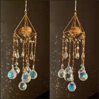 Hanging Suncatcher Brass Messing Gold Sun Catcher Pendant Rainbows Sonnenfänger Golden Healer Quartz Bergkristall Heart Shape Crystal von MarvelousMaCreations