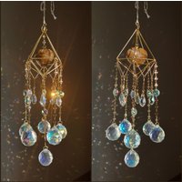 Hanging Suncatcher Brass Messing Gold Sun Catcher Pendant Rainbows Sonnenfänger Golden Healer Quartz Bergkristall Heart Shape Crystal von MarvelousMaCreations