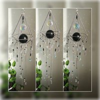 Large Cascading Hanging Suncatcher Big Silver Sun Catcher Rainbow Sparkle Maker Sonnenfänger Aufhänger Black Obsidian Crystal Ball Spehre von MarvelousMaCreations