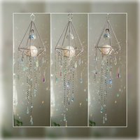 Large Cascading Hanging Suncatcher Silver Sun Catcher Big Rainbow Sparkle Maker Sonnenfänger Aufhänger Aura Rose Quartz Crystal Ball Spehre von MarvelousMaCreations
