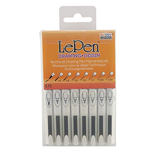 Uchida Le Pen Technical Drawing Set 8/Pkg-Assorted 4100-8A von Marvy Uchida