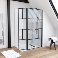 Marwell Duschwand »BRICKS«, 40 cm Schwenktür, schwarz, 5 mm - transparent von Marwell