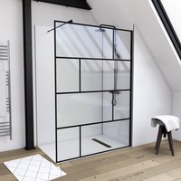Marwell Duschwand »BRICKS«, schwarz, 5 mm - transparent von Marwell