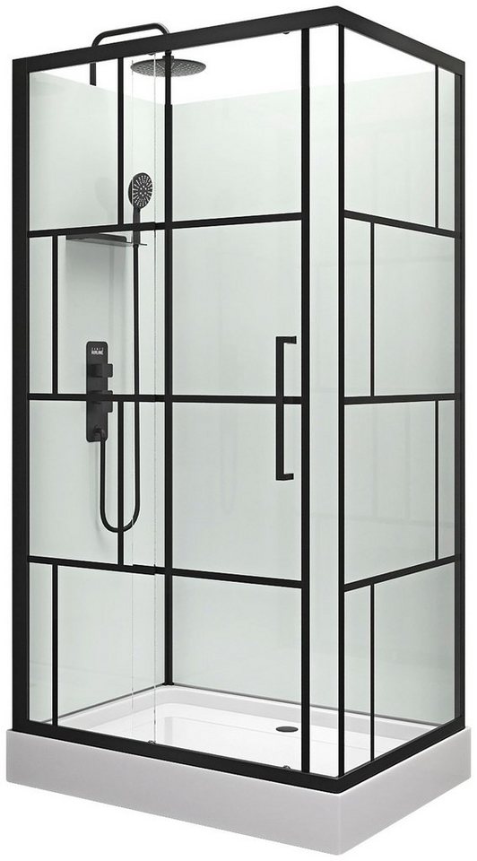 Marwell Komplettdusche Bricks, BxT: 110x80 cm, Einscheibensicherheitsglas, inkl. Armaturen von Marwell