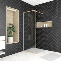 Marwell Walk-in-Dusche "Golden Frame", mit ausziehbarem Haltearm, Aluminiumrahmen in gebürsteter Optik von Marwell
