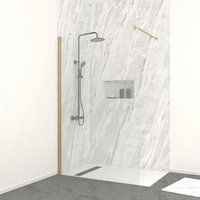 Marwell Walk-in-Dusche "Spezia", mit hochwertigen Aluminiumrahmen in gebürsteter Goldoptik von Marwell
