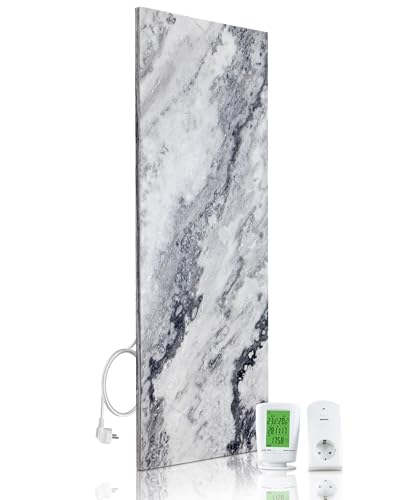 Marwona Naturstein Infrarotheizung 800 Watt mit Digitalthermostat I Energiesparende Infrarot Wandheizung I 5 Jahre Garantie I Made in Germany I Qarama 800 Watt von Marwona