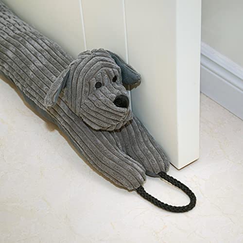 Marwood Zugluftstopper, dekorativer Windstopper, ca. 91,5 cm, für Türen und Fenster, beschwerter Tier-Windstopper, Schlangen-Geräuschblocker mit Aufhängeschlaufen – Grauer Hund Marwood Zugluftstopper, dekorativer Windstopper, ca. 91,5 cm, für Türen und Fenster, beschwerter Tier-Windstopper, Schlangen-Geräuschblocker mit Aufhängeschlaufen – Grauer Hund von Marwood