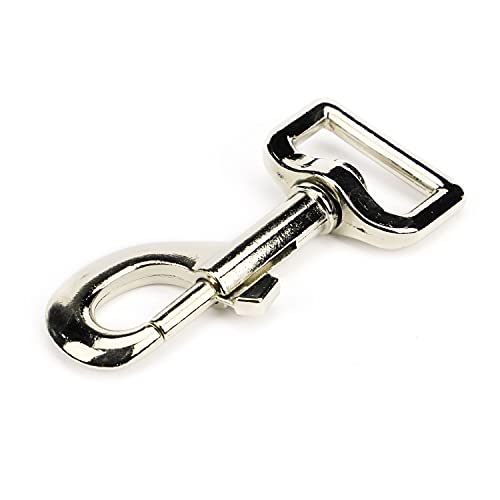 10 Stück Bolzen Karabiner 25x80mm – Haken mit Drehgelenk Robust für Hundehalsband im 10er Set, robuster Stahl – Karabiner 80mm Länge,Karabiner mit drehbarem geradem (rechteck) Wirbel von Marwotec Verbindungselemente