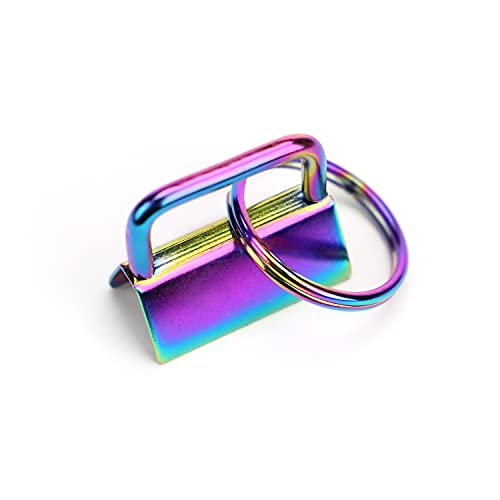 25 Stk. Marwotec RAINBOW BUNT Schlüsselbandrohling 25mm Regenbogen Farben Rohlinge Klemmschließeanhänger mit Schlüsselring für ca. 25mm breites Gurtband von Marwotec Verbindungselemente