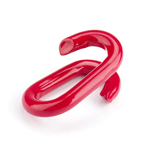 4 STÜCK Stahl Notglieder ROT KETTENGLIEDER Notglieder aus Stahl VERBINDUNGSGLIED ROT FÜR 6 MM STAHLKETTE Absperrkette von Marwotec Verbindungselemente