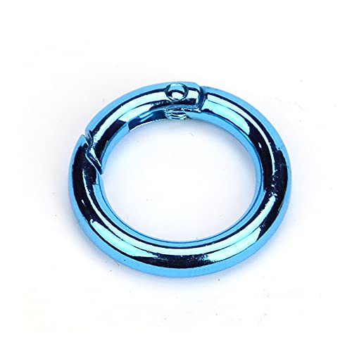 4x Karabiner Rund 25mm BLAU rund Rundkarabiner Karabiner Karabinerhaken Rund Schnappfeder Verbinder Schlüssel Ring Blau von Marwotec Verbindungselemente