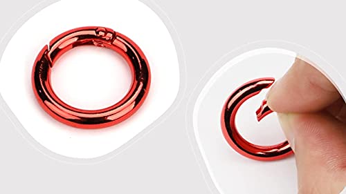 4x Karabiner Rund 25mm ROT rund Rundkarabiner Karabiner Karabinerhaken Rund Schnappfeder Verbinder Schlüssel Ring ROT von Marwotec Verbindungselemente