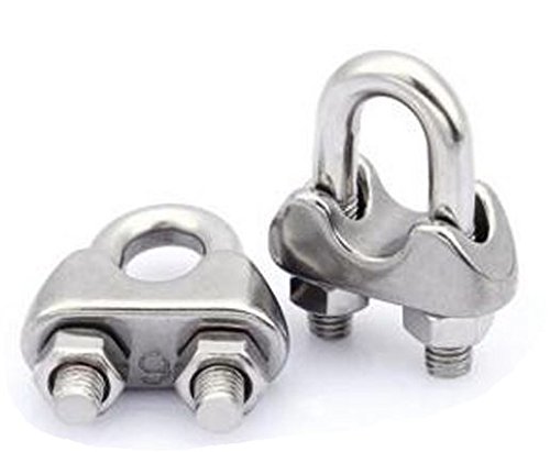 Drahtseilklemme 4 X Bügelklemmen 2 mm EDELSTAHL V4A Klemme Drahtseil Seilklemme von Marwotec Verbindungselemente