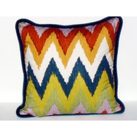 Adras Ikat-Kissenbezug in Caravanpillow Cover - 20 "x 20" Front & Back Mit Imperial Trellis Peacock Samtpaspel von MaryEllieDesigns