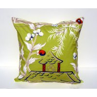 Pillement Grande By Bob Collins & Sons in Lime Dieses Angebot Ist Für Einen Kissenbezug - Vorderseite Rückseite von MaryEllieDesigns