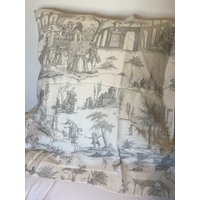 Siena Toile in Zinn, Delft Oder Greige-Kissenbezug von MaryEllieDesigns