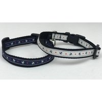Hundehalsband Mit Webband - Anker Muster in 2 Farben/Halsband Für Hunde Und Katze 15 Mm Breite von MaryJessieDesigns