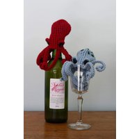 Betrunkener Oktopus, Weinflaschendeckel, Erwachsener, Geschenk, Männer, Frauen, Bar, Spirituosen, Männerhöhle, Küche, Accessoires, Gehäkelter von MaryOriginals