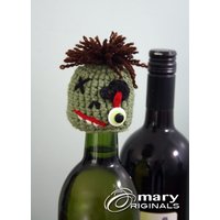 Betrunkener Zombie, Zombiekopf, Weindeckel, Flaschendeckel, Schnapsgeschenk, Gehäkeltes Weinzubehör, Geschenk Für Erwachsene, Verzierung von MaryOriginals