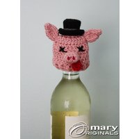 Betrunkenes Schweinchen, Weindeckel, Flaschendeckel, Gehäkeltes Weinzubehör, Weingeschenk, Weinschwein, Geschenk Für Erwachsene, Schnapsschwein von MaryOriginals