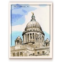 Altes Prunkhaus Kunstdruck, Provence Rhode Island Illustration Altes Prunkhaus Kunstdruck, Provence Rhode Island Illustration von MaryannArtistries