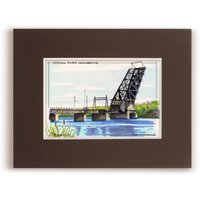 Zugbrücke Über Die Seekonk Fluss, Rhode Island, College Hill, Plakat von MaryannArtistries