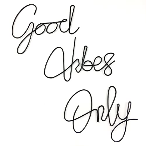 Good Vibes Only Wanddekoration, Metall-Buchstaben, Wanddekoration, inspirierende Wandaufkleber für Zimmer, Büro, Zuhause, Wand, 22,9 x 15,2 cm von KRSHEMDE