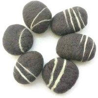 5 Filz Steine - Dunkel Grau Wolle Fluss Kieselsteine River Felsen Teppich Diy Haustier Spielzeug von Maryolla