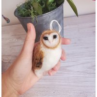 Schleiereule Ornament Eule Aus Wolle Nadel Gefilzt von MarysFairiesBoutique
