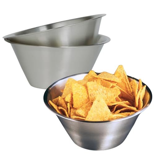 Marzoon Edelstahl Schüsseln Fassungsvermögen 1 Liter Ø 18 cm im 3er Set, Metallschüssel stapelbar, leichtes Schalen-Set Rührschüssel Servieren und Snacken von Marzoon